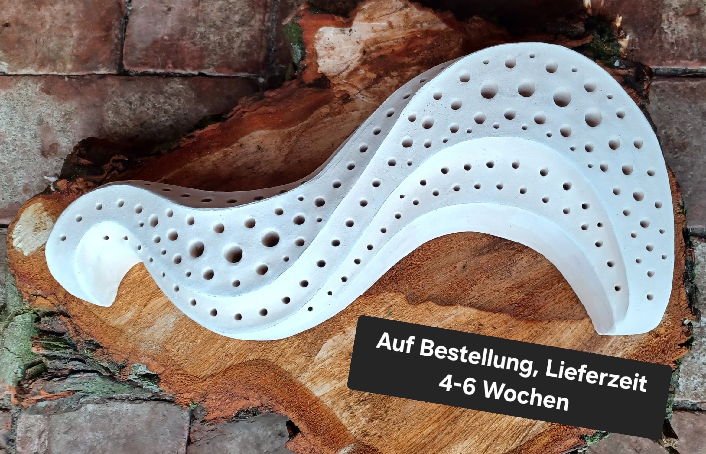 Bienenstein Welle weiß Wildbienenhotel