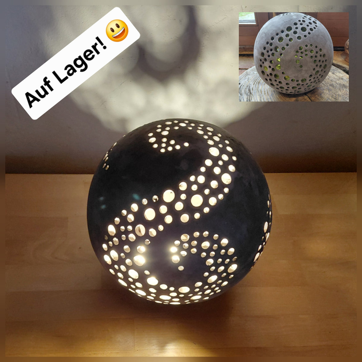 Large Light Sphere 24 cm Ceramic Illuminated Sphere Frost-proof