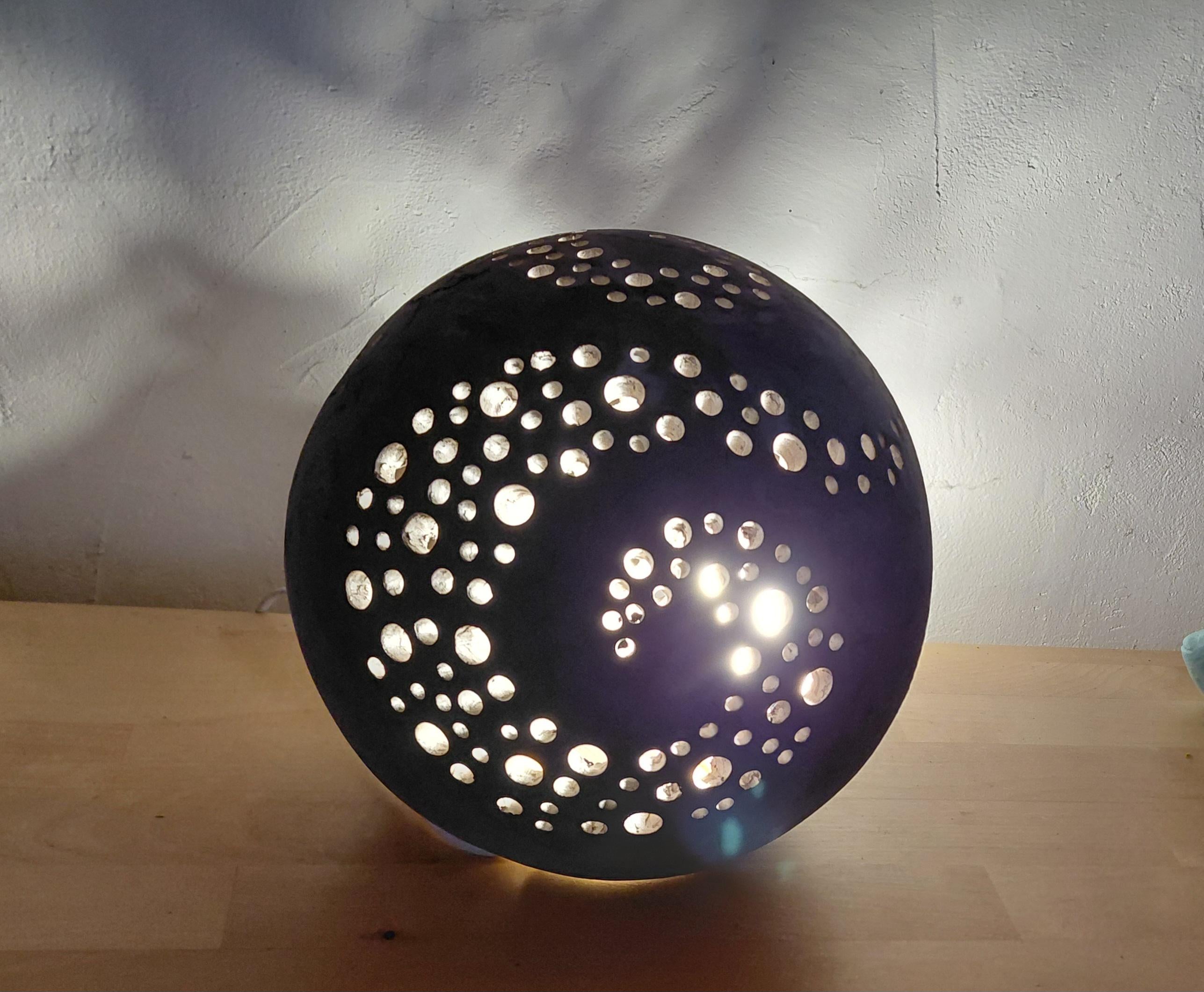 Große Lichtkugel 24 cm Keramik Leuchtkugel frostfest