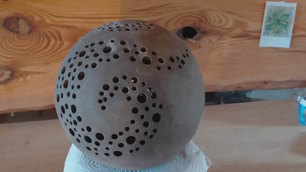 Große Lichtkugel 24 cm Keramik Leuchtkugel frostfest