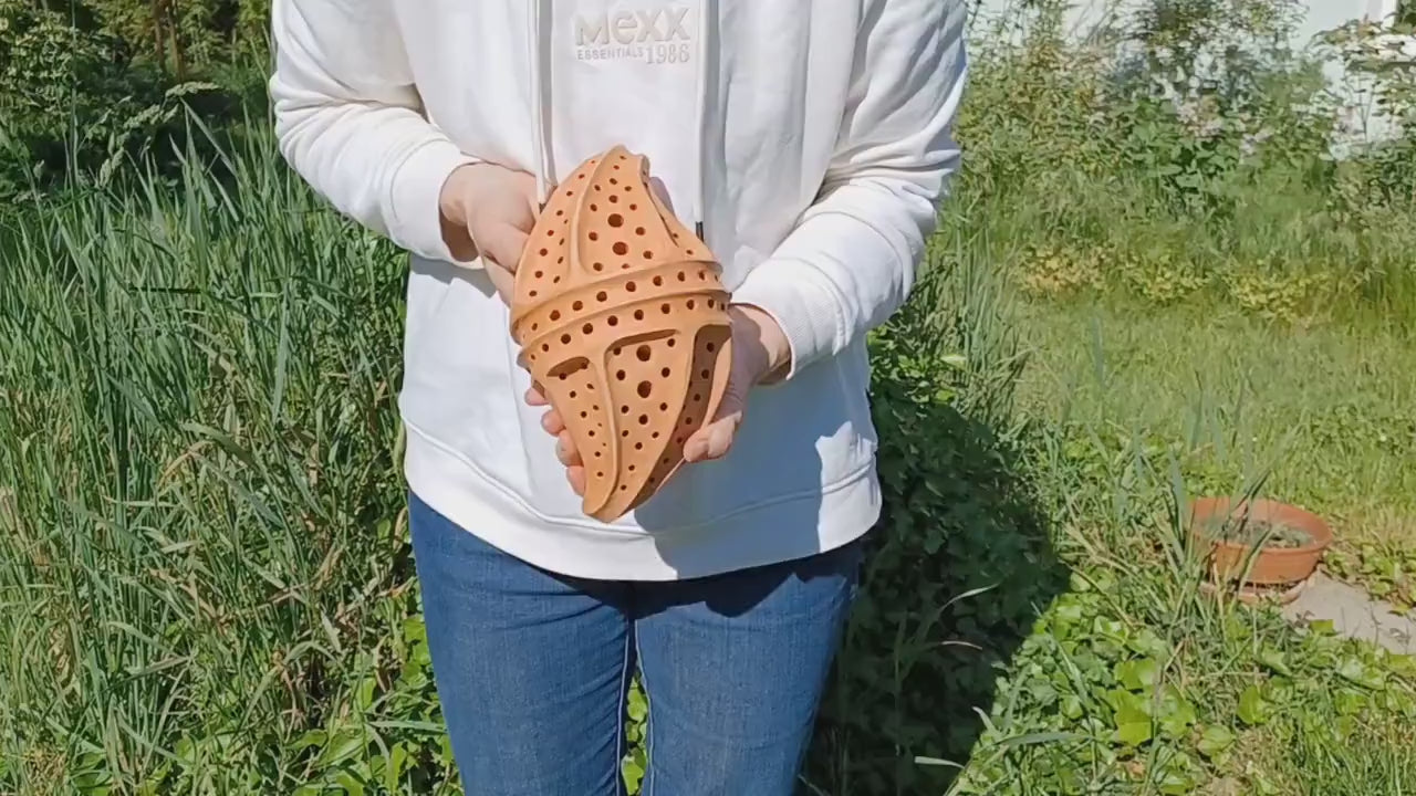 Bienenstein Muschel rot Nisthilfe für Wildbienen